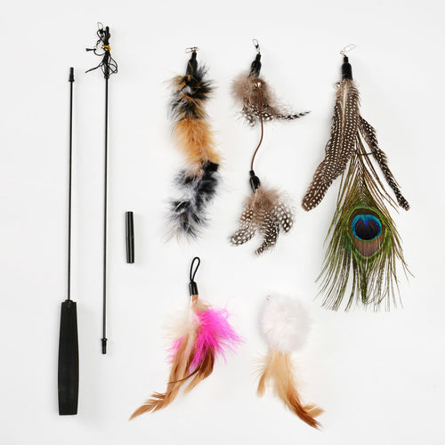 Colorful Feather Fishing Rod Caterpillar Bell Caterpillar Toy