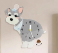 Unique personality【Pooping anywhere and everywhere】Series Pet Clock Puppy Wall Clock Silent No-Drill Birthday Gift