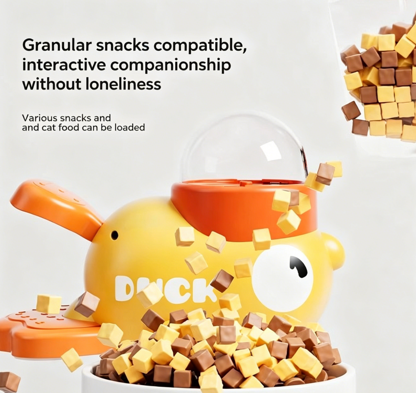 Little Yellow Duck Feeder, Automatic Pet Feeder, Smart Interactive Feeding Toy