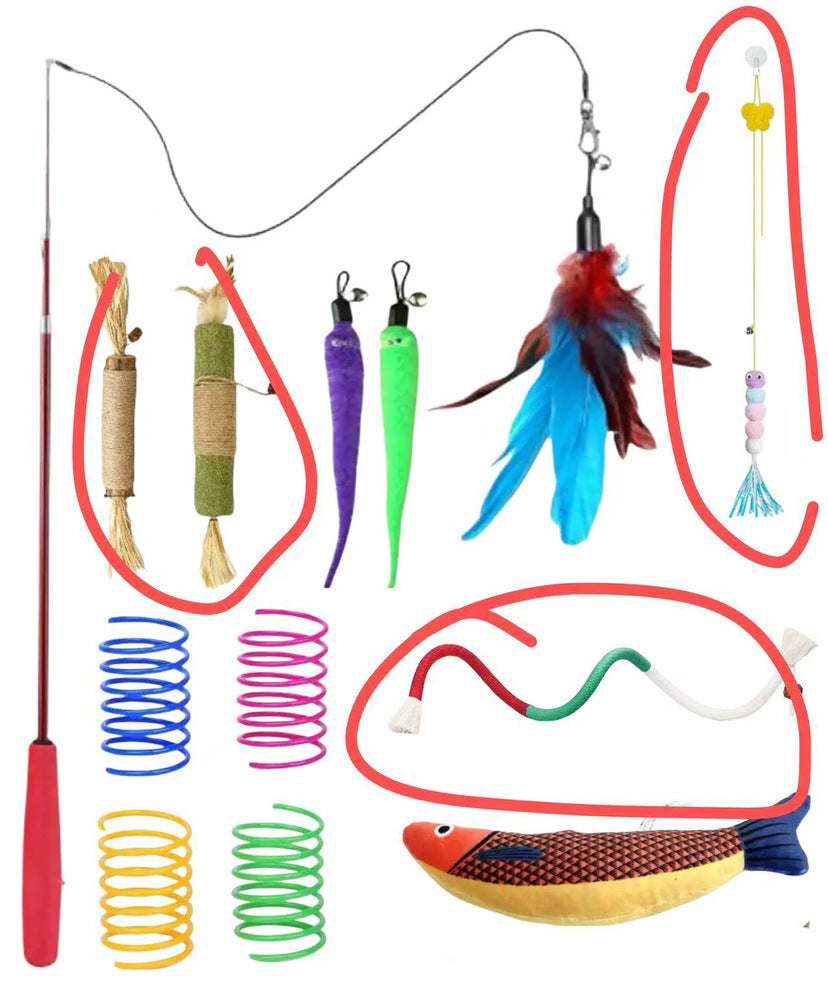 Colorful Feather Fishing Rod Caterpillar Bell Caterpillar Toy