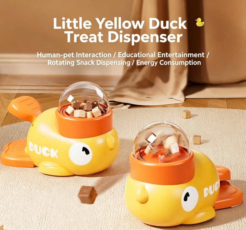 Little Yellow Duck Feeder, Automatic Pet Feeder, Smart Interactive Feeding Toy