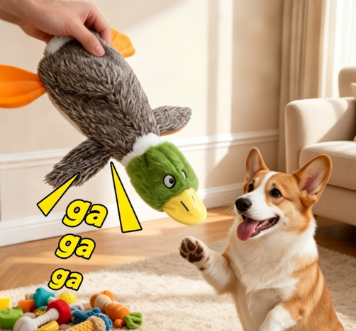 Durable, chewable, and squeaky plush toy for pets to enjoy and relieve boredom (for teething)