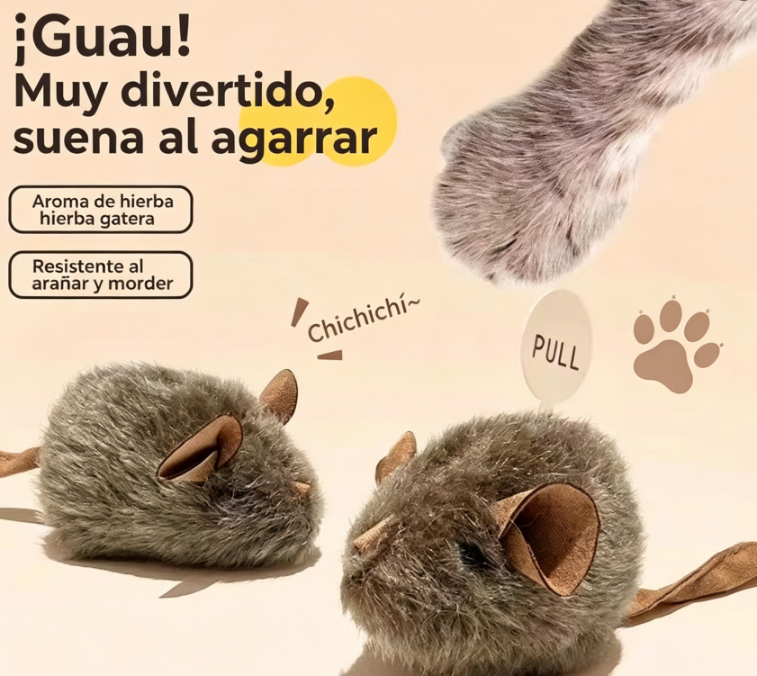 Juguete electrónico de ratón de peluche
