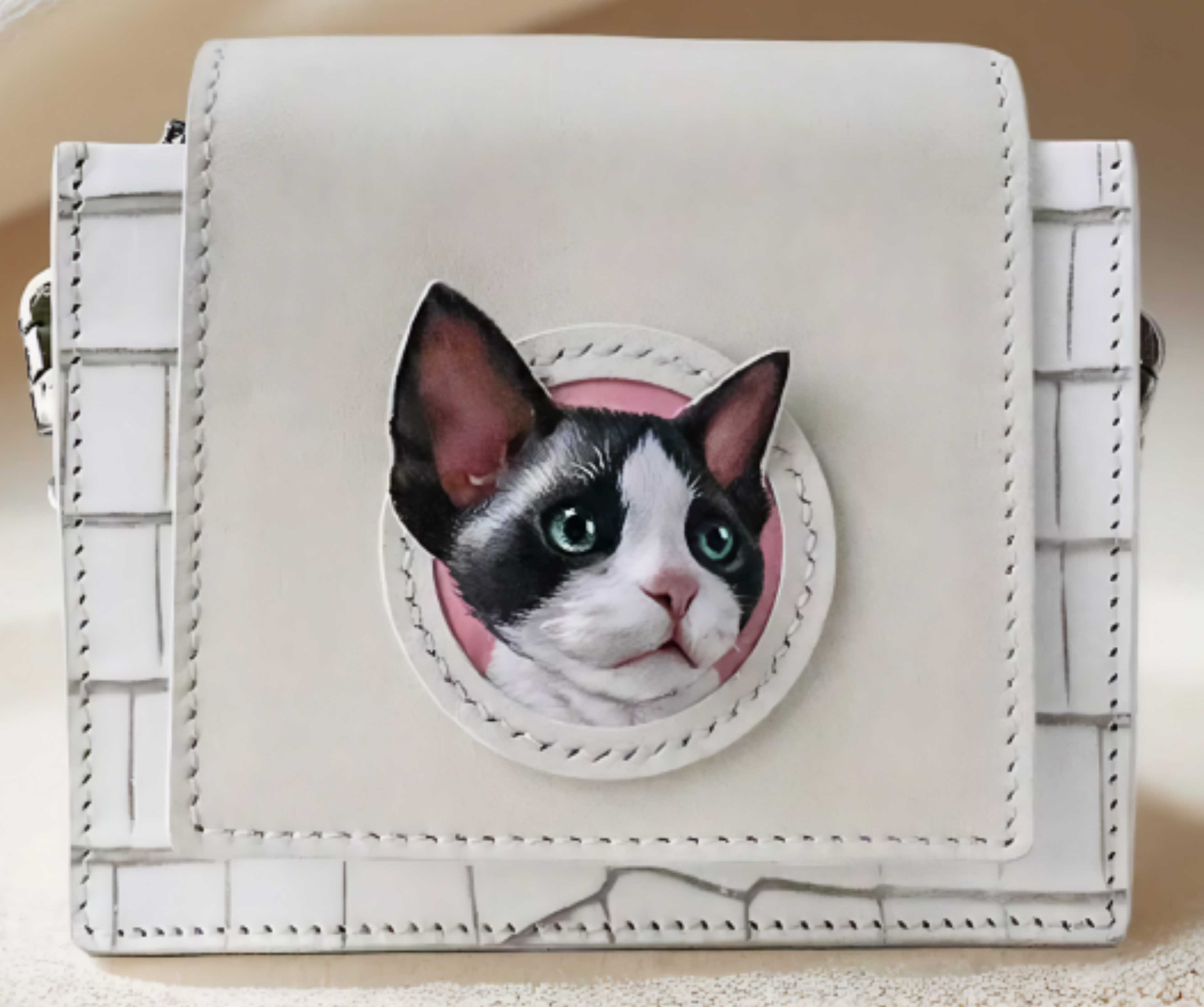Custom-made, handcrafted, luxurious portable leather card holder for pets (handmade, time is long, please do not place an order if you need it urgently)